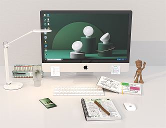 modern computer 3d model