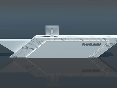Modern Reception Desk With White Marble Top And Sleek Contemporary Design 3d model