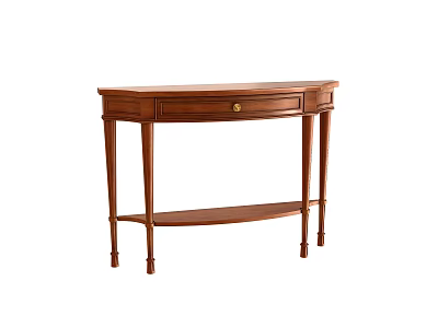 Entryway Console Table With Classic Design Solid Wood Frame Single Drawer And Lower Shelf 3d model