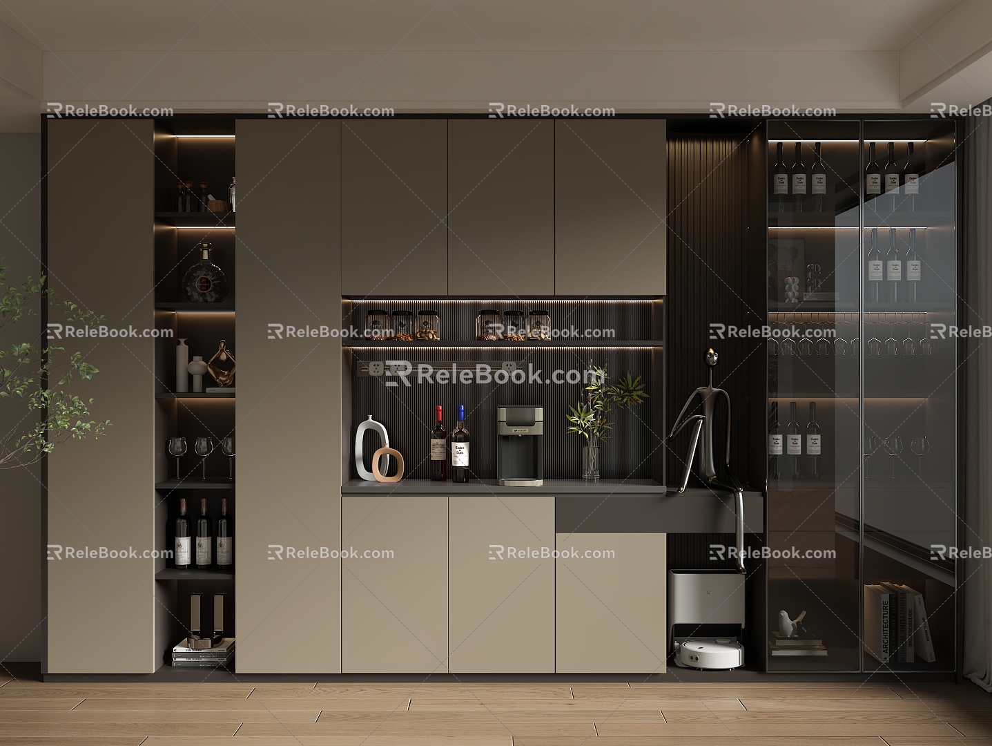 Home Wine Cabinet 3d model