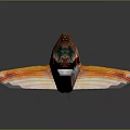 Colorful Red And White Striped Fish With Orange Fins On Gray Background With Reflection