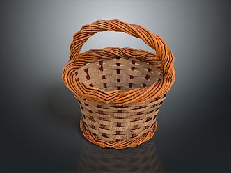 Basket Bamboo Basket Straw Basket Vegetable Basket Egg Basket Storage Basket Bamboo Basket Storage Basket Bamboo Blue 3d model