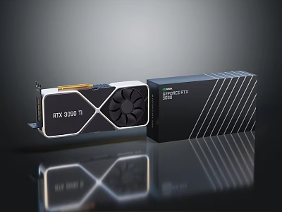 High Performance RTX 3090 Ti Graphics Card With Dual Fan Design And Retail Packaging 3d model
