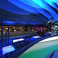 Modern AI Exhibition Hall With Digital Screens And Green Tech Design
