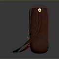 Brown Leather Bag With Metal Buckle And Adjustable Shoulder Strap