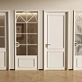 Four White Swing Doors With Glass And Solid Panel Designs In Modern Style