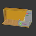 Stylish Yellow Retail Display Shelf With Wooden Top And Olympia Logo