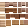 Various Window Blinds Styles With Different Colors and Designs for Home Decor 3d model