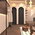 Elegant Modern Womenswear Collective Store Facade Design With Large Display Window And Arched Glass Doors