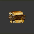 Delicious Juicy Hamburger with Sesame Seed Bun Juicy Beef Patty and Sauces