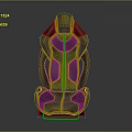 Sporty Black Car Seat With Red Stitching Design And Comfortable Backrest