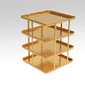 Golden Multi tiered Metal Shelf Decorative Ornament Display Set for Modern Home Decor