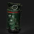 Military 40mm HE Grenade Weapon With Green Body Red Stripe And Metal Ring