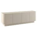 Beige Upholstered Cabinet With Four Doors Modern Design And Sleek Appearance