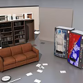 Home Furniture Arrangement Featuring Table Chair Set And Diverse Interior Items