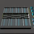 Industrial Processing Equipment With Rectangular Tanks Integrated Piping And Blue Control Units