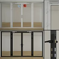 Modern Hinged Doors With Glass Panels Black White Frames And Handle Details