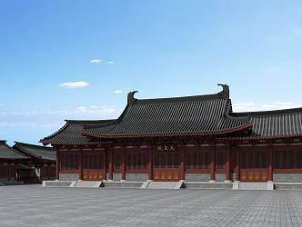 Chinese-style ancient building Tianwang Hall 3d model