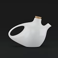 White Wine Bottle With Wooden Cork Unique Handle And Modern Design Shape