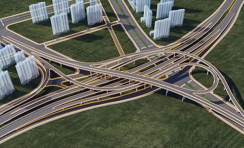 modern overpass 3d model