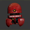 Red Emergency Robot R873 With AT EQUIP Label And Round Red Head