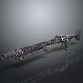 Tactical Sniper Rifle With Metallic Barrel Detailed Stock And Heavy Duty Structure Design