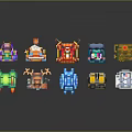 Colorful Pixel Style Train Models Collection With Various Designs And Bright Colors