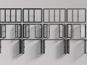 Modern window Aluminum alloy window casement window floor to ceiling window sliding window 3d model
