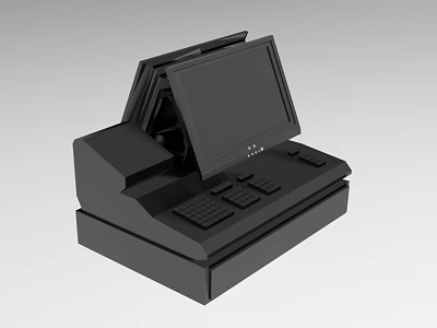 Efficient Business Equipment POS System With Touch Screen Keyboard And Printer 3d model