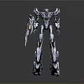 Sci Fi Mechanical Robot Figure With Metallic Armor And Weapon Structure