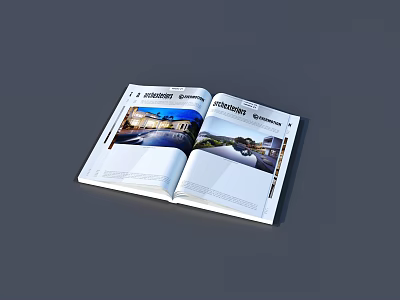 Open Architecture Magazine Spread Featuring Building Design And Landscape 3d model