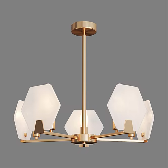 Simple Light Luxury Chandelier 3d model
