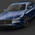 Blue Bentley Luxury Coupe with Chrome Grille LED Headlights and Alloy Wheels