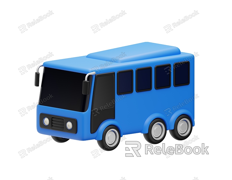 Bus Bus Bus Small Bus Transportation Cartoon Bus Animation Bus model