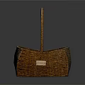 Handwoven Brown Wicker Basket With Handle For Daily Storage And Organizing