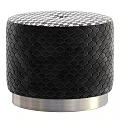 Velvet Ottoman With Hexagonal Textured Surface And Multiple Color Options For Modern Living Room