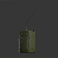 Vintage Military Radio Communication Device with Long Antenna Green Metal Case and Carry Straps