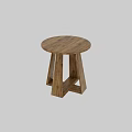 Modern Round Wooden Coffee Table With Unique Cross Base Sturdy Structure And Natural Finish