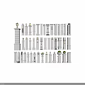 Various Architectural Columns With Classical Modern Designs And Decorative Details