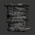 Stacked Natural Stone Decorative Piece With Textured Layers And Artistic Design