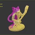 Game Movie Character Mouse Holding Hammer Wearing Yellow Apron Standing On Grass Covered Base