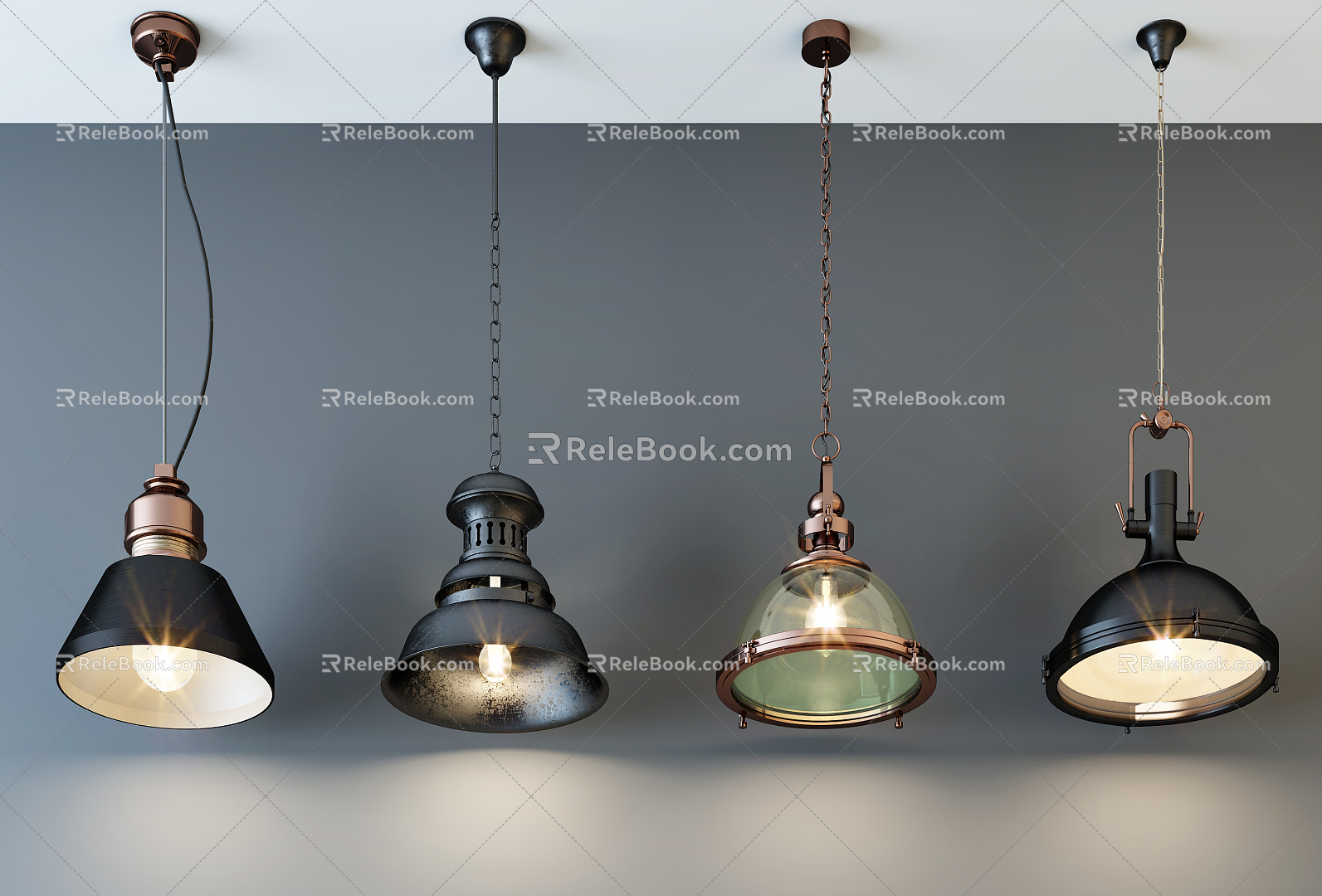 Industrial LOFT chandelier stylish simple metal chandelier combination 3d model