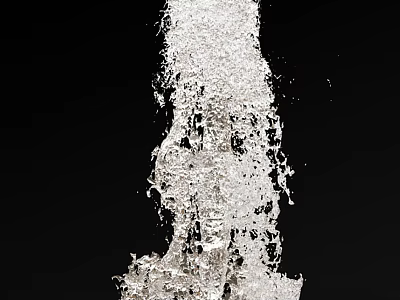 Dynamic Water Splash Isolated On Black Background With Clear Liquid Flow 3d model