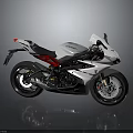White Motorcycle With Red Accents Black Seat Sporty Design And Sleek Body