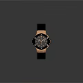 Luxury Modern Watch With Black Rubber Strap Rose Gold Case And Diamond Accents