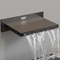 Black Wall Mounted Faucet With Waterfall Flow And Modern Design