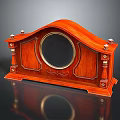Elegant Mahogany Furniture With Carved Details Circular Panel And Decorative Columns