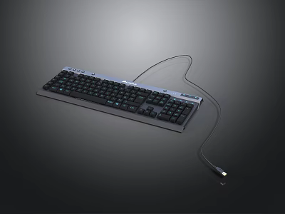 Wired Computer Keyboard For Daily Use With Ergonomic Design And USB Cable 3d model