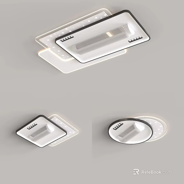 Modern Ceiling Lights With Various Shapes And Styles 3d model 