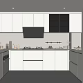 Bright Modern Kitchen Interior Design With White Cabinets Countertop And Appliances